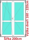 Dvojkrdlov balkonov dvere s priekou OS+O SOFT rka 200cm